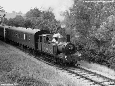 JOEM 69023 Seen working hard having just left Mendip Vale for Cranmore ....... Sunday 16th September 1990.